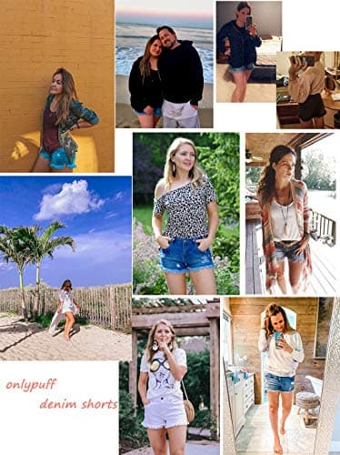 onlypuff Plus Size Blue Jean Shorts Mid Rise Denim Shorts Women Stretchy Jeans Casual Shorts XXL - Image 2