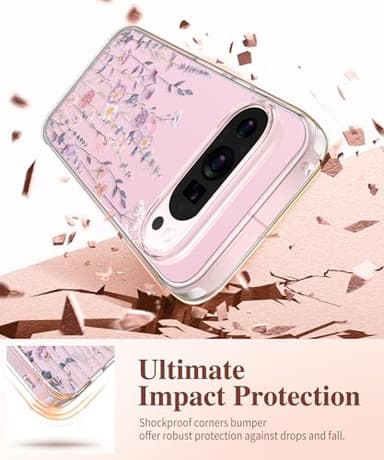 GVIEWIN for Google Pixel 9 Case/Pixel 9 Pro Case, [Screen Protector] [Military Grade Protection] Clear Floral Slim Shockproof Protective Women Phone Case Cover for Pixel 9 (Floratopia/Colorful) - Image 4