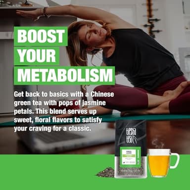 Tiesta Tea - Chinese Jasmine, Loose Leaf, Classic Jasmine Green Tea, Premium Blend, Medium Caffeinated, Make Hot or Iced Brews Up to 200 Cups, 16 Ounce Resealable Bulk Pouch - Image 3