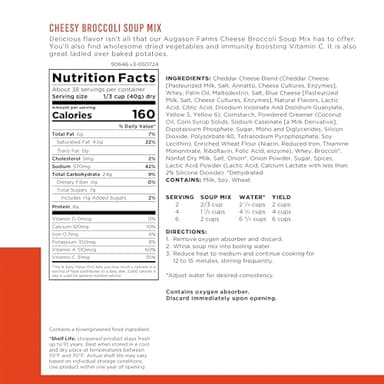 Augason Farms Cheesy Broccoli Soup Mix Can, Emergency Food Supply, Everyday Meals, 38 Servings - Image 5