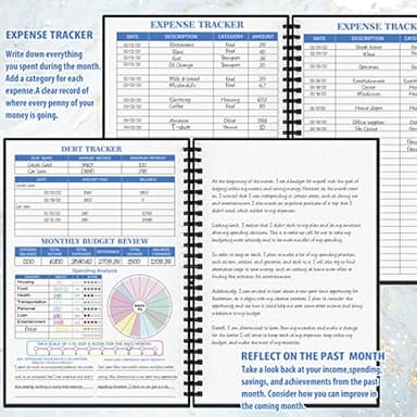 Budget Planner - Monthly Finance Organizer with Expense Tracker Notebook to Manage Your Money Effectively, Undated Finance Planner/Account Book, Start Anytimem,A5(8.6x5.9 inchs),100gsm Paper - Golden - Image 4