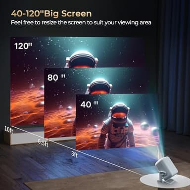 Native 1080P Mini Projector with 4K Support, Auto Focus & Keystone Proyector, Android 11 Smart WiFi 6 Bluetooth 5.4, Portable Outdoor Movie Projectir for iPhone/Netflix/Camping, Home Theater Gift - Image 7