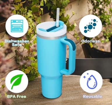 10 Pcs Replacement Straw for Stanley Cup 40 oz 30 oz 64 oz Tumbler, Dishwasher Safe Clear Reusable long Straws with Cleaning Brush for Stanley Adventure Tumbler Accessories - Image 5