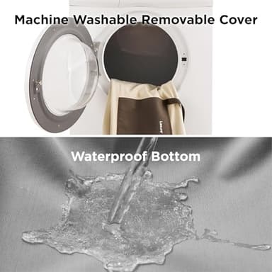 Lesure Small Dog Car Seat for Small Dogs - Dog Booster Seat for Car with Waterproof Bottom, Clip-On Safety Leash and Thickened Memory Foam Filling, Pet Carseat Puppy Travel Carrier Bed, Beige - Image 3