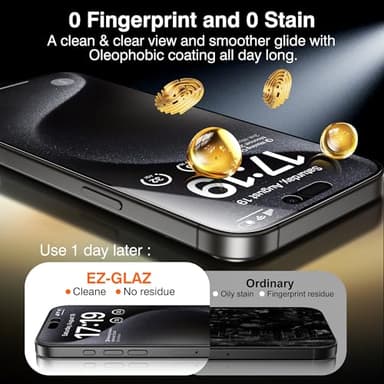 EZ-GLAZ-4 Pack iPhone 15 Pro Max Privacy Screen Protector(6.7'') With [2 Pcs Camera Lens Protector], Anti-Spy, 9H Hardness, Drop-Resistant, Case Friendly, Anti-Scratch & EZ-To-Install Tempered Glass - Image 8
