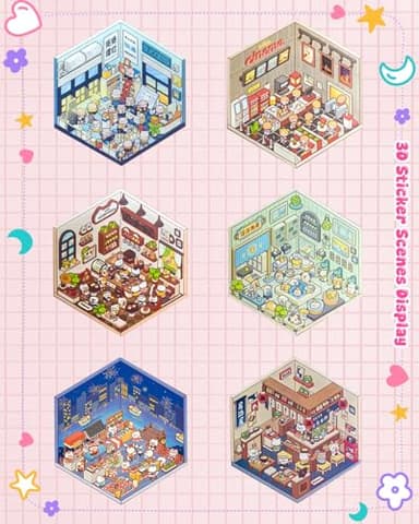 3D Sticker Scene Book for Adults & Kids, 20 DIY House Stickers Therapy - Make Your Own House Room Landscape Scenes Fun Gift Idea for Girls - Image 6