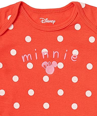 Amazon Essentials Disney | Marvel | Star Wars | Princess Baby Girls' Short-Sleeve Bodysuits, Pack of 6, Minnie Rainbow Chaser, Preemie - Image 2