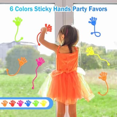 Sticky Hands Bulk 48 PCS Party Favors for Kids 4-8 8-12 Stretchy Sticky Hand Toy Halloween Goodie Bag Stuffers Fillers Mini Treasure Box Toys for Classroom Prizes Student Gifts Birthday Party Supplies - Image 7