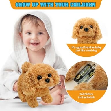 KSABVAIA Plush Teddy Toy Puppy Electronic Interactive Dog - Walking, Barking, Tail Wagging, Stretching Companion Animal for Kids Toddlers. - Image 3