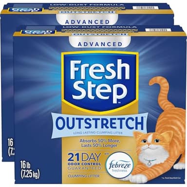 Fresh Step Outstretch Advanced Long Lasting Clumping Litter with Febreze Freshness, Activated Charcoal Litter Lasts 50% Longer, 32 lbs. (2 x 16 lb. Box) - Image 13