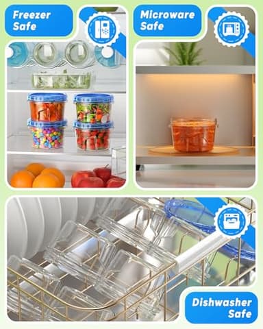 BiuLeon 6 Pack-17oz Freezer Storage Containers, Plastic Food Storage Containers with Twist Top Lids, BPA Free and Reusable Soup Containers with Lid, Microwave and Dishwasher Safe - Image 4