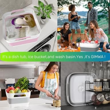 GIMWA Wash Basin for Baby Bottles, Foldable, Versatile Wash Tub for Kitchen, RV, Outdoor Camping Sink, Sturdy & Easy to Clean - Image 7