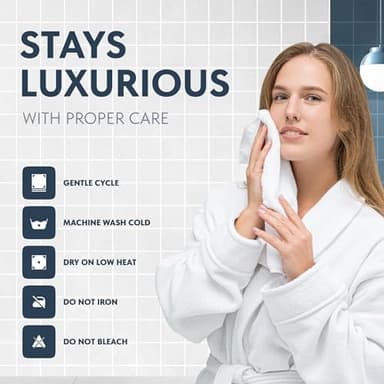 White Classic Luxury Cotton Washcloths 13x13 Inch - 650 GSM Turkish Cotton | Hotel, Spa, Bathroom Face Towel | 12 Pack - Image 4