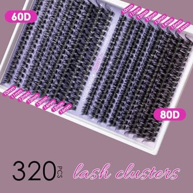 Ocean Pearl Lash Clusters 320pcs 3D Thick Lash Clusters kit 60D+80D Lashes,Eyelashes,Lash Extension Kit,Eyelash Clusters with Lash Bond&Seal&Remover&Tweezers,Lashes Clusters Eyelash Extensions Kit - Image 6