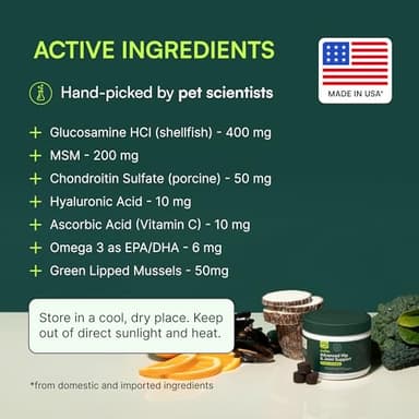 Wuffes Advanced Dog Hip and Joint Supplement with Glucosamine, Chondroitin, Omega 3, MSM, and Green Lipped Mussel, 60 Pork Flavored Chews for Small and Medium Dog Breeds - Image 4