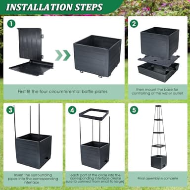 MQFORU Raised Garden Bed Planter Boxes with Trellis, 57" Self-Watering Tomato Planter Boxes with Trellis for Climbing Vegetable and Plants, Tomato Cage for Indoor Outdoor Use - Image 7