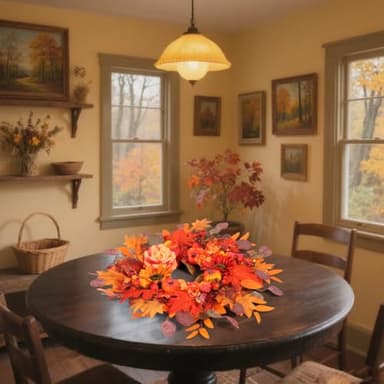 24" Fall Wreath for Front Door Outside - Sunflower, Pumpkin, Berry & Maple Leaves | Weatherproof Autumn Outdoor Wreaths with Hanger Hook for Thanksgiving, Harvest - Image 7