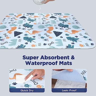 Washable Pee Pads for Dogs, 2 Pack Large 41"x41" Super Absorbent Reusable Pads for Dog Training Pads, 100% Waterproof Non-Slip Pee Pads Whelping Pads Dog Playpen Pads Crate Mat Bed Pads Dog Products - Image 2