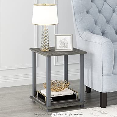 Furinno Simplistic Set of 2 End Table, French Oak Grey/Grey - Image 2
