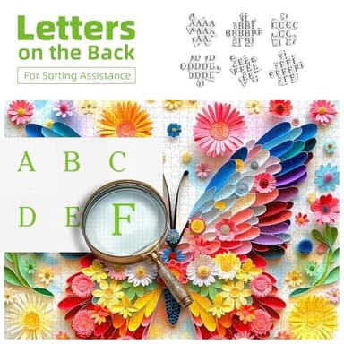 Puzzles for Adults 500 Pieces Colorful Butterfly FlowerJigsaw Puzzles 500 Pieces Difficult Fun Paper Art Unique Beautiful Family Puzzle Challenging Games Gift for Teens Kids Adults (20"x20") - Image 4