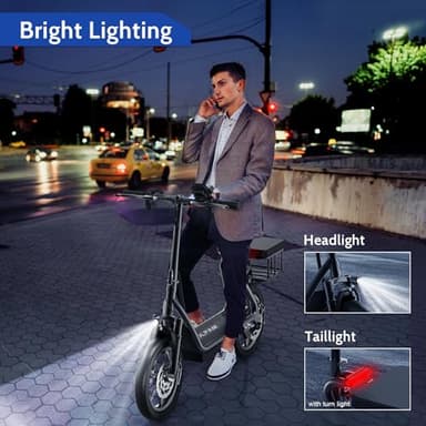 VOLPAM Electric Scooter Adults, Folding E-Scooter for Adults, 500W Motor, 22 MPH Speed, 27 Mile Range, 14" Tires, Electric Kick Scooter with Seat, with Dual Braking Dual Suspension - Image 7