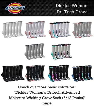 Dickies Women's Dri-Tech Fashion Moisture Control Crew Socks (5/6/12 Pairs) (S-XL), Tribal (6 Pairs), Medium - Image 3