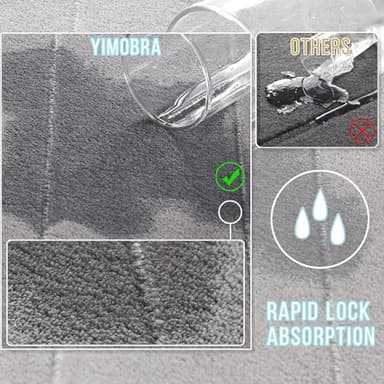 Yimobra Bathroom Runner 55"x24", Non Slip Memory Foam Bath Mat, Super Soft Water Absorbent Hallway Carpet, Machine Washable Rug for Vanity Tub Shower, Gray - Image 4