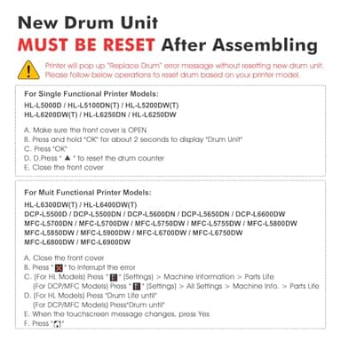DR820 DR-820 Drum Unit DR 820 HL-L6200DW Compatible for Brother DR820 for HL-L6200DW Drum Unit MFC-L5850DW MFC-L5900DW MFC-L5700DW HL-L5200DW HLL6200DW L6200DW L5200DWT Printer 2 Pack - Image 5