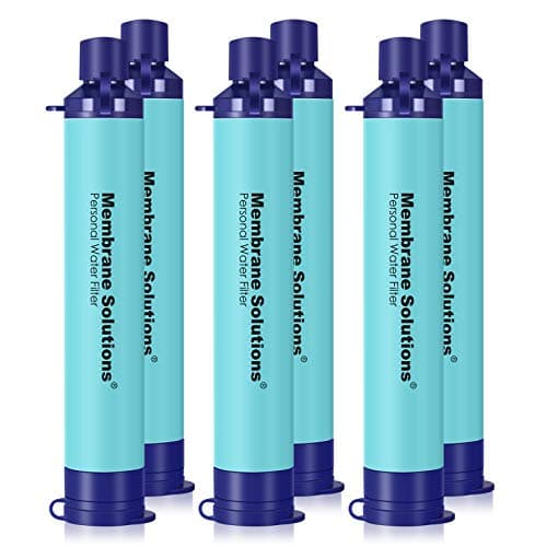Membrane Solutions Personal Water Filter, Survival Filtration Straw Portable Gear, Emergency Preparedness, Supply for Drinking Hiking Camping Travel Hunting Fishing Team Family Outing (Blue, 6 Pack) - Image 1