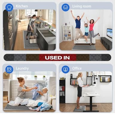 Villsure Kitchen Mat and Rugs, Cushioned Anti Fatigue Kitchen Mats, 1/2 Inch Thick Waterproof Non-Slip Kitchen Runner Rug, Heavy Duty Ergonomic Comfort Standing Desk Mat for Kitchen, Office, Laundry - Image 5