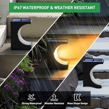 ZOOI Solar Step Lights for Outside, Step Lights Outdoor Waterproof, Outdoor Solar Stair Light for Yard, Garden Decor for Outside, Solar Garden Lights for Step, Stair, Patio, Porch, Deck Decor, 6PCS - Image 3