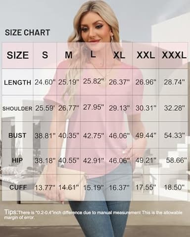 EyMuse Women V Neck T Shirts Cute Basic Short Sleeve Tops Fashion Loose Fit Blouses Summer Basic Tees 2025 Old Money Clothes White,M - Image 2
