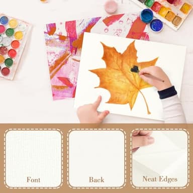 100PCS 5x7 Watercolor Paper Bulk, 140lb/300g Cold Press Thick Water Color Paper Pad for Kid Child Adult, White Art Paper for Drawing Painting Markers Gouache, Textured Cotton Paper Sheets - Image 4