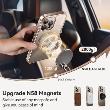 CASEKOO 360 Spin Magnetic Stand Desert Titanium for iPhone 16 Pro Case [Compatible with Magsafe][16FT Military Protection] Slim Polished for iPhone 16 Pro Case with Stand 6.3'', Rose Gold - Image 4