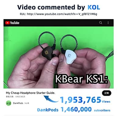 KBEAR KS1 Earphones in Ear Monitor Super Bass Wired Earbuds, Crystal Clear Sound IEM Headphones, High Resolution Noise Canceling Ear Monitors Headphone for Singers Musician Audifonos Auriculares - Image 2