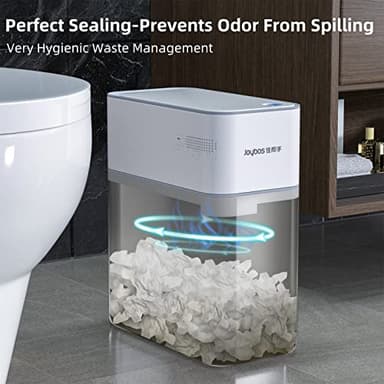 MOPALL Small Bathroom Trash Cans with Lids,Motion Sensor Bathroom Trash Can,Narrow Waterproof Plastic 3.5 Gallon Automatic Adsorption Touchless Garbage Can,White - Image 5