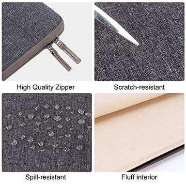 DOMISO 15.6 inch Laptop Case Sleeve Protective Cover Compatible with 16 inch MacBook Pro M4 M3 M2 M1/Pro Max,Water Resistant Computer Case Bag for 15.6-16 inch HP ASUS Lenovo Dell Chromebook,Dark Grey - Image 3