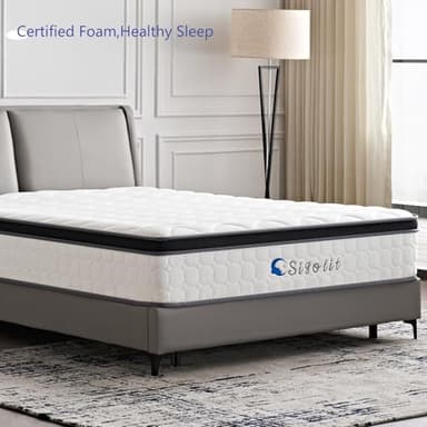 sigolit 12 Inch King Size Hybrid Mattress - Medium Firm, Memory Foam & Pocket Springs, Motion Isolation, Edge Support, Pressure Relief, Ships Compressed - Image 7
