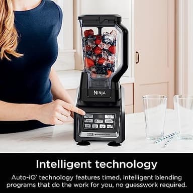 Ninja BL642 Nutri Ninja Personal & Countertop Blender with 1200W Auto-iQ Base, 72 oz. Pitcher, and 18, 24, & 32 oz. To-Go Cups with Spout Lids, For Smoothies, Shakes & More, Dishwasher Safe, Black - Image 4