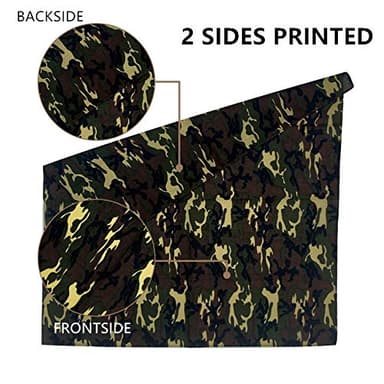 Junvena Cotton Bandanas 12 packs 22"X 22" Double Sides Printed Unisex Kerchief (Camouflage) - Image 2
