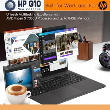 HP Laptop 255 G10 Notebook • 32GB RAM • 1TB SSD • 15.6" Full HD IPS Display • Ryzen 3 7330U Processor • HDMI • USB-C • Wi-Fi 6 • Bluetooth 5 • Windows 11 Pro • Business or Personal Use - Image 6