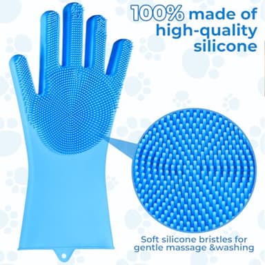 IDQQUQQ 2PCS dog washing gloves and dog bath brush, 2-in-1 pet shower set | Suitable for dogs, cats, bath massage, and pet grooming - Image 4