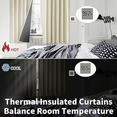 BGment Beige Full Blackout Curtains with Thermal Insulation Liner Curtains 90 Inches Long, Rod Pocket and Back Tab Double Layer Room Darkening Window Curtain for Bedroom(52 x 90 Inch, 2 Panels, Beige) - Image 6