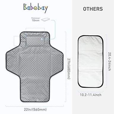 Portable Changing Pad for Baby, Waterproof Travel Changing Pads for Moms, Dads, with Built-in Pillow, Excellent Baby Shower, Registry Gifts - Image 2