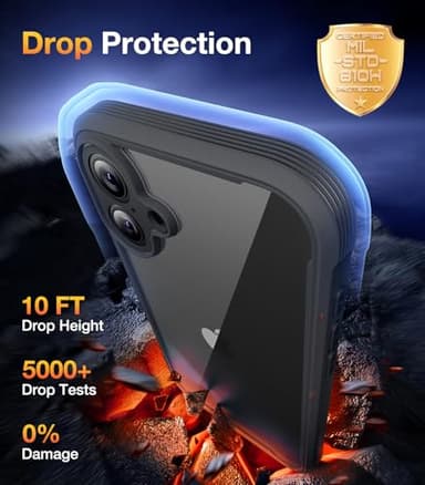 Diaclara Designed for iPhone 16 Case, Full Body Rugged Case with Built-in Touch Sensitive Anti-Scratch Screen Protector, with Camera Protection for iPhone 16 6.1" (Black) - Image 3