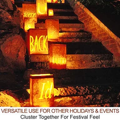 HOME MOST 4-Pack Halloween LED Pumpkin Lights Battery Operated - Orange Pumpkin Lights with Timer and Remote Halloween Decor - Jack-O-Lantern Decoration Outdoor - Image 5