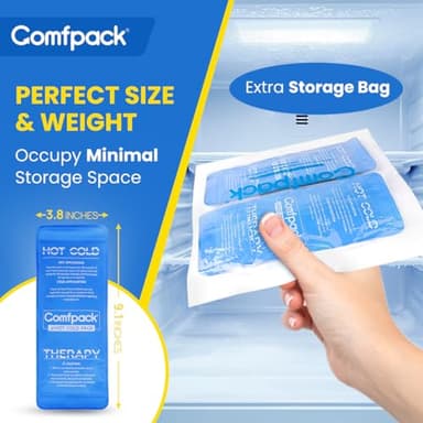 Comfpack Soft Ice Packs for Sports Injuries, Long Lasting Multipurpose Gel Ice Pack with Dual Temperatures for Muscle Pain Relief & Strains, Handheld Design Cold Pack for Head, Shoulder, Knee, Ankle - Image 6