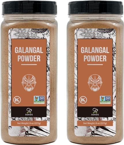 Soeos Galanga Powder 8oz (227g), Twin Pack, 16oz Total, Non-GMO, Kosher, Greater Galanga, Alpinia Galanga, Perfect for Tom Yum and Tom Kha Soups,Product of Vietnam, Galangal Powder for Cooking. - Image 1