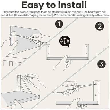 BAYKA Wall Shelves for Bedroom Decor, Floating Wall Shelves for Living Room Kitchen Storage, Mounted Rustic Wood Floating Shelves for Kids Books, Corner Shelves for Bathroom, Office(Set of 3) - Image 8