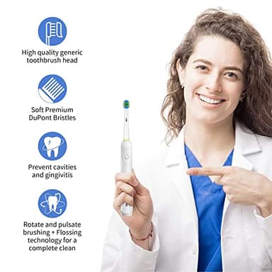 Schallcare Replacement Brush Heads Compatible with Oral B Braun Electric Toothbrush - Floss Toothbrush Head Fits for Oral B Pro 1000 Genius Smart Series (12 Pack) - Image 7